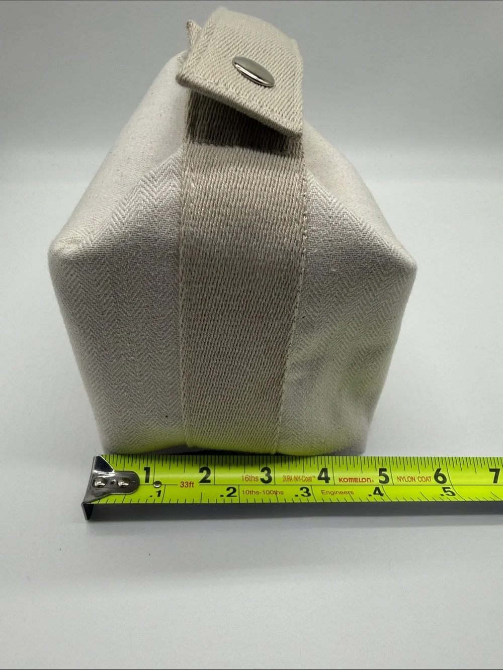 Cymbiotika Off White Herringbone Canvas Toiletry Cosmetic Travel Bag NWOT